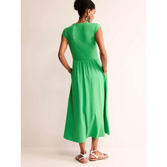 NWT BODEN Chloe Notch Midi Dress Green Size 6 - Picture 4 of 11
